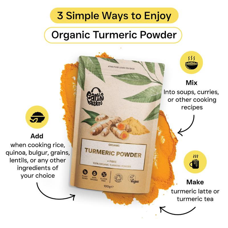 Earths Basket Turmeric Powder 100g Spice Natural Flavor 5