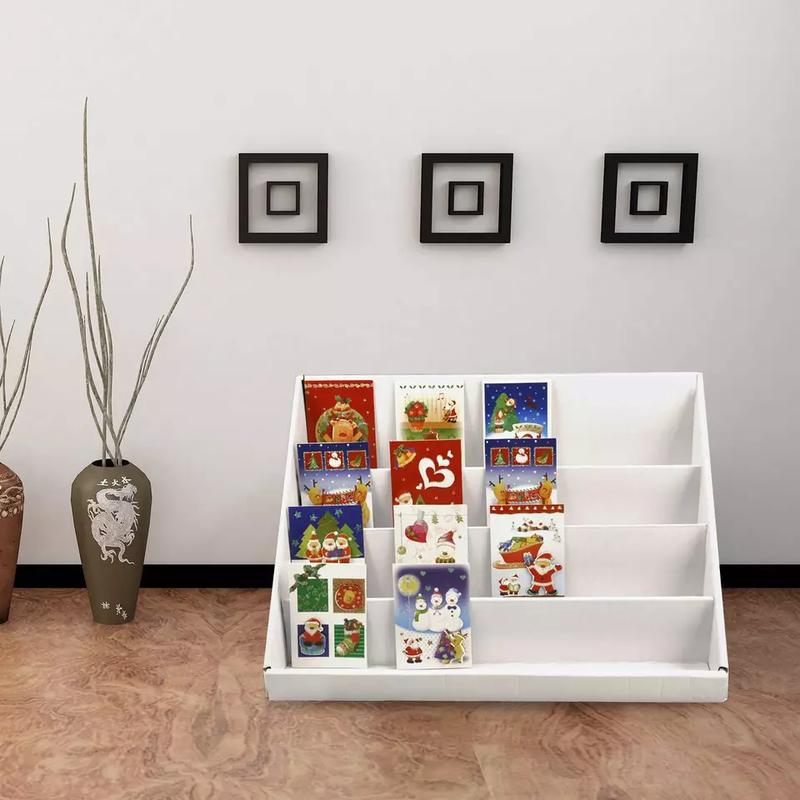 2 X4 Tiers Children Bookcase Toy Book Cardboard Display Stand Kid Rack Bedroom 6