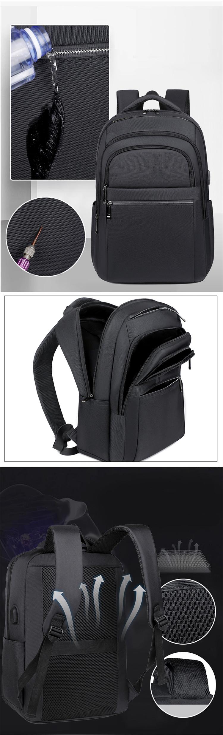Product Introduction of New Arrival Large Capacity Backpack Customizable Durable Notebook Mochila Waterproof Business Travel Laptop Backpack for Men Wom 6