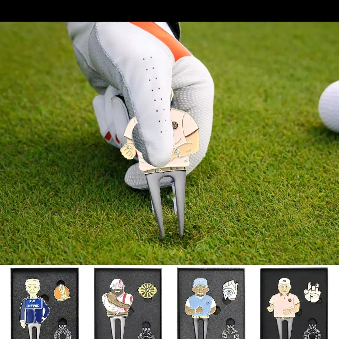 Golf Divot Tool & Ball Marker Set - Magnetic Ball Marker - Durable Golf Divot Tool Gift Box