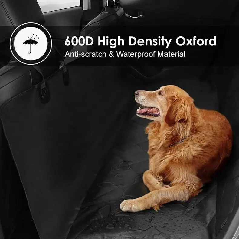 FOR LANCIA FLAVIA All Years -  Premium Quilted Dog Cat Pet Hammock Black Rear Car Seat Cover 4