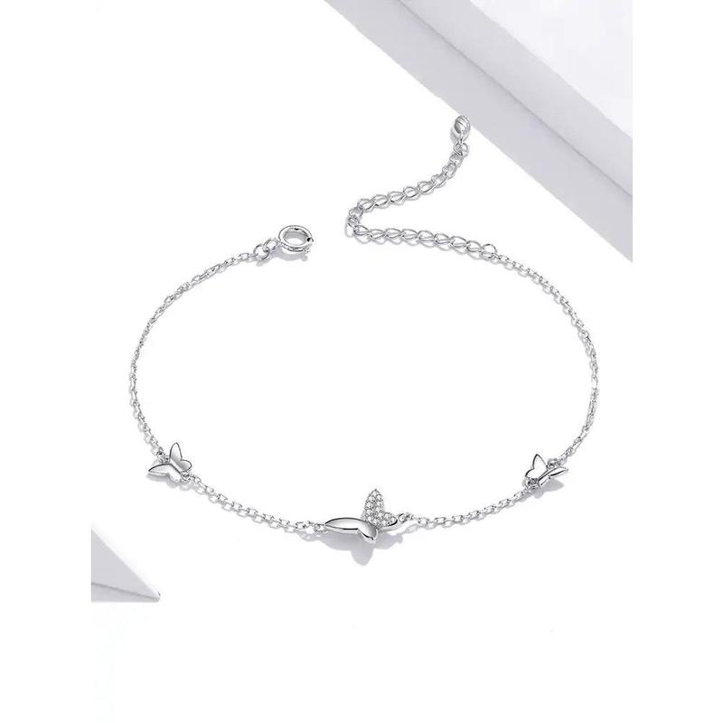 925 Sterling Silver Flying Butterfly Bracelet 4