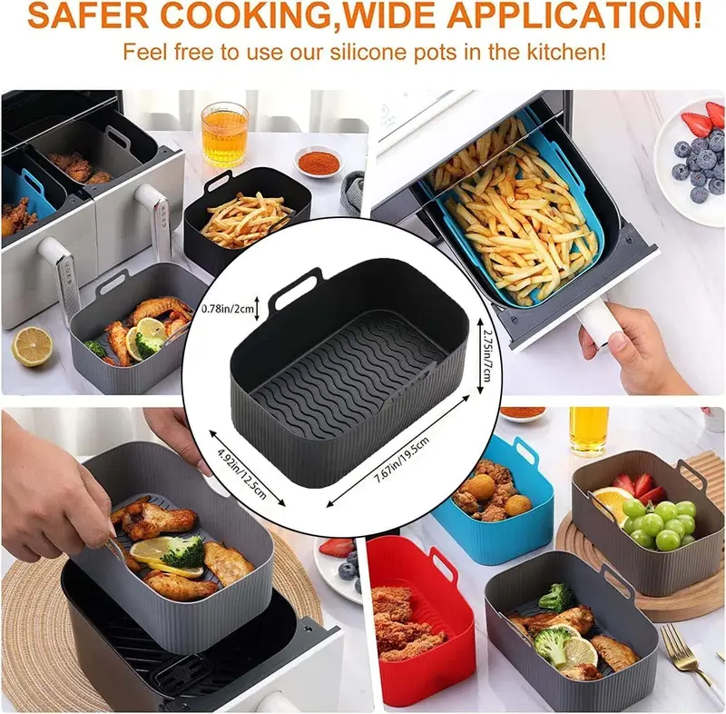 Air Fryer Rack and Grill Rack 8PCS Steel Griller Double Basket Accessories 0