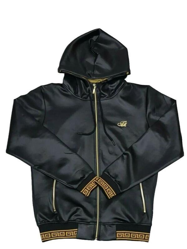 Mens TiM Tracksuit Shine Designer Fit Urban Zip Up Top Matching Jogger 2pcs Set 5