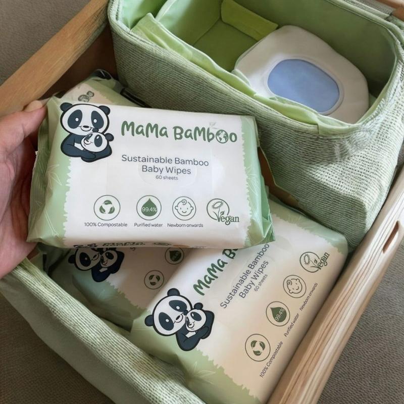 Mama Bamboo Sustainable Baby Wipes (Available as Single Pack or Pack of 12) 2