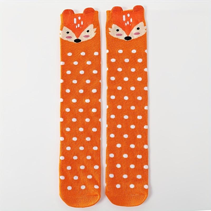 Product Introduction of Cat Pattern 4 Pairs Girls Knee High Stocking Socks, Comfy Breathable Sweat Resistant Anti-odor Socks For Spring Summer 10