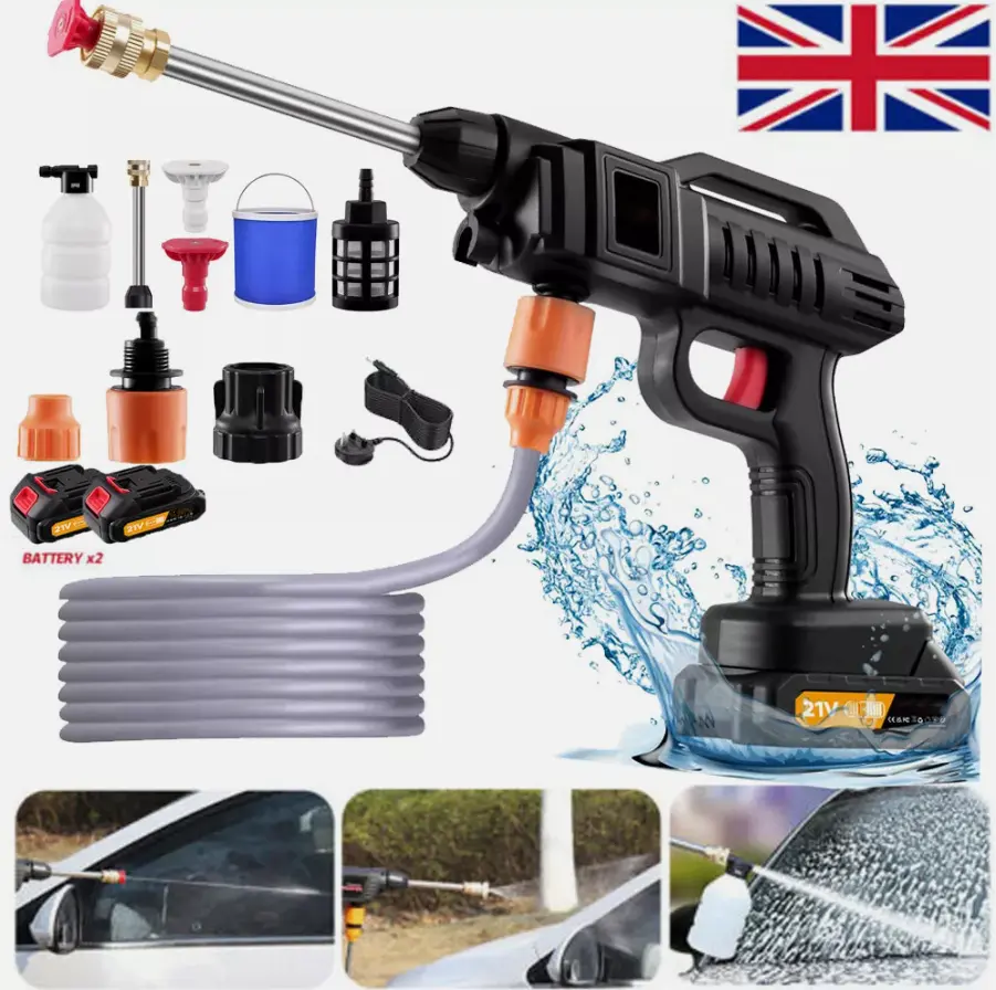 2 Battery Cordless Car High Pressure Washer Jet Water Wash Cleaner Gun Portable pressure  washer power  washer