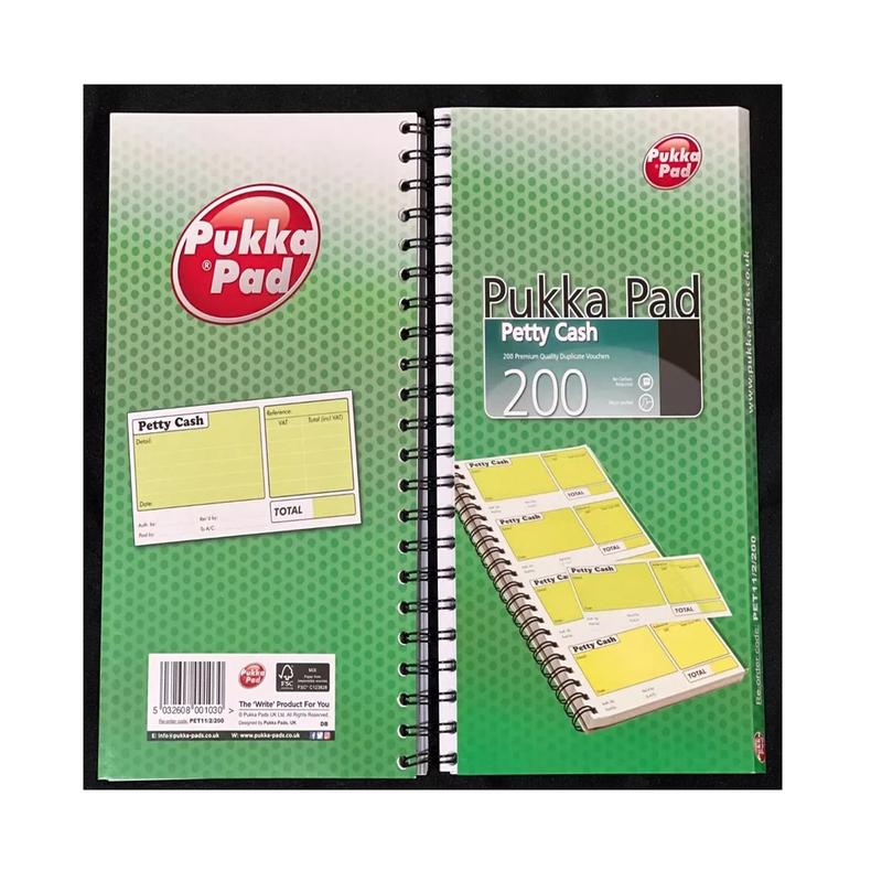 Pukka Pads Petty Cash Book 153x280mm (PET11/2/200) | Single Price | Ideal for Tracking Office, Business, or Personal Expenses | Durable and Easy-to-Use Financial Record Book 2