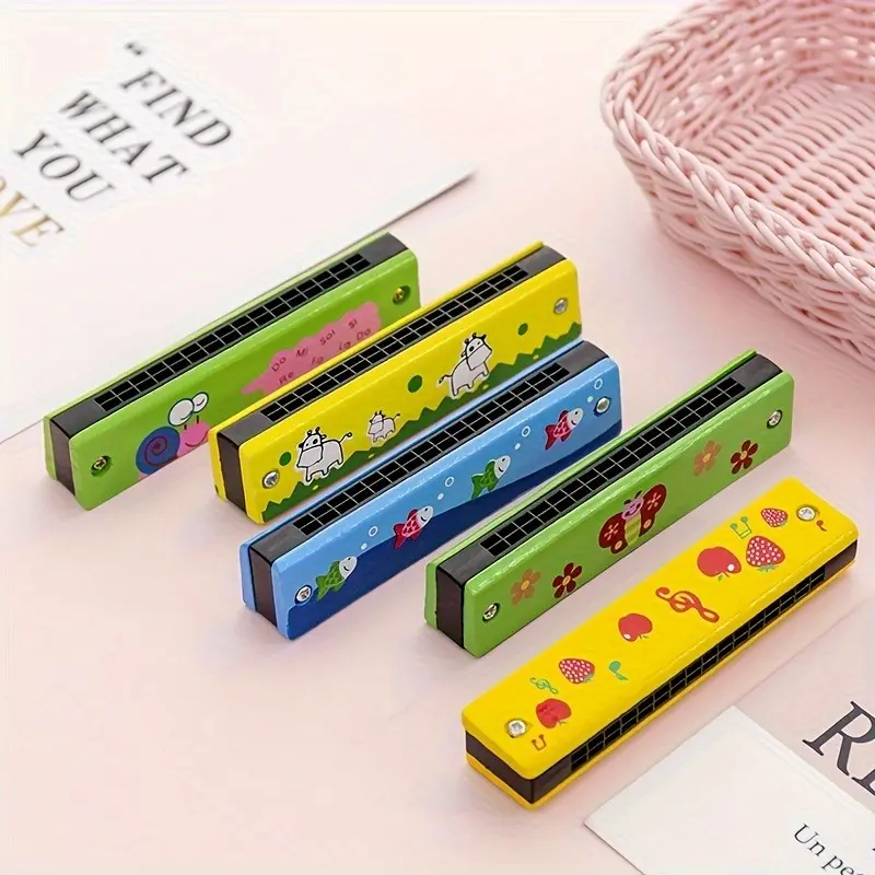 12 Styles Harmonica for Kids, Lightweight Cartoon Harmonica with Double Row of 16 Holes, Harmonica for Kids, Adult Beginners' Musical Instrument Toy Gift 3