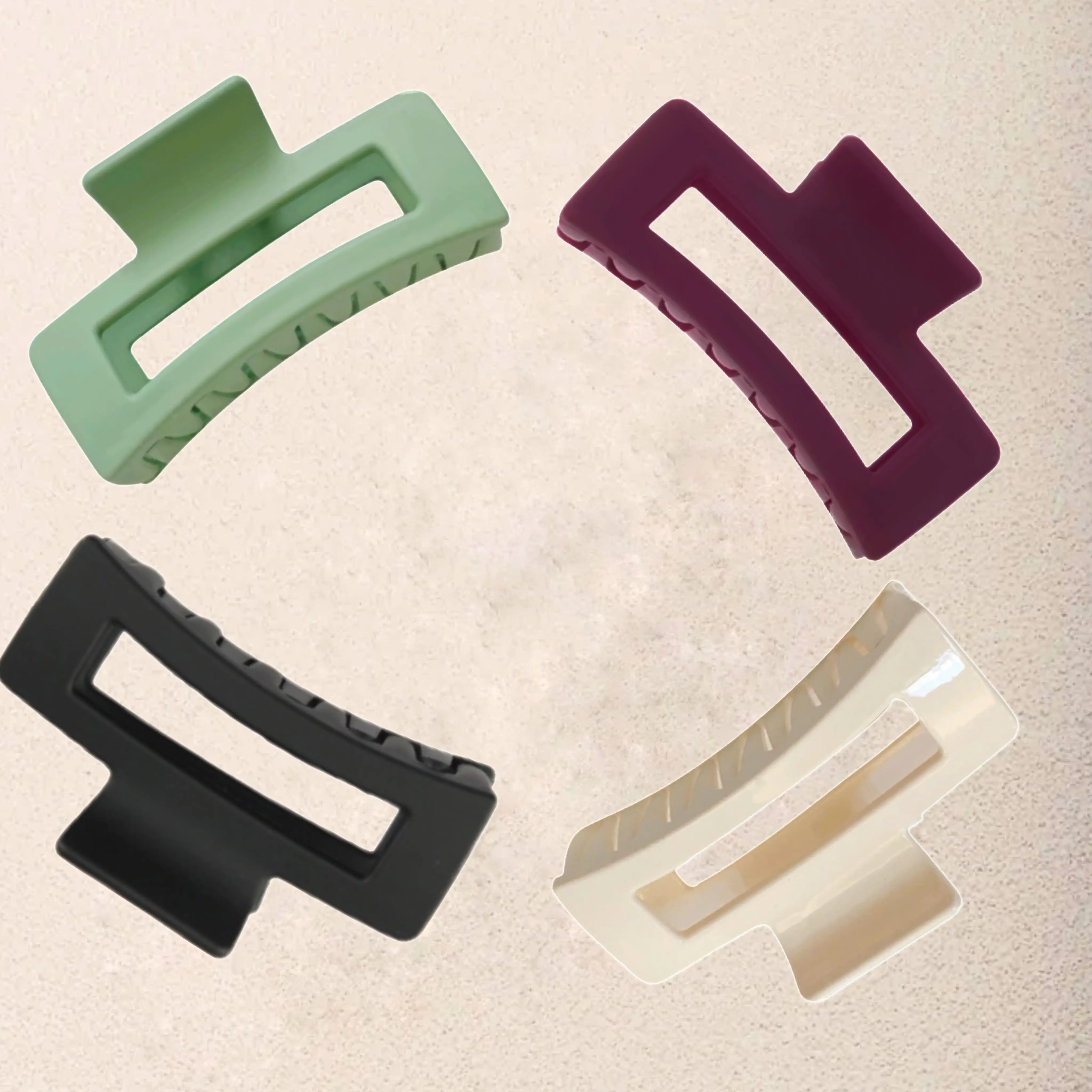 4-Piece Matte Hair Claw Clip Set for Women – Non-Slip, Strong Hold Hair Clips for Thick Hair – Stylish Colours for Summer 2024 & Daily Use – Durable, Trendy Hair Accessories