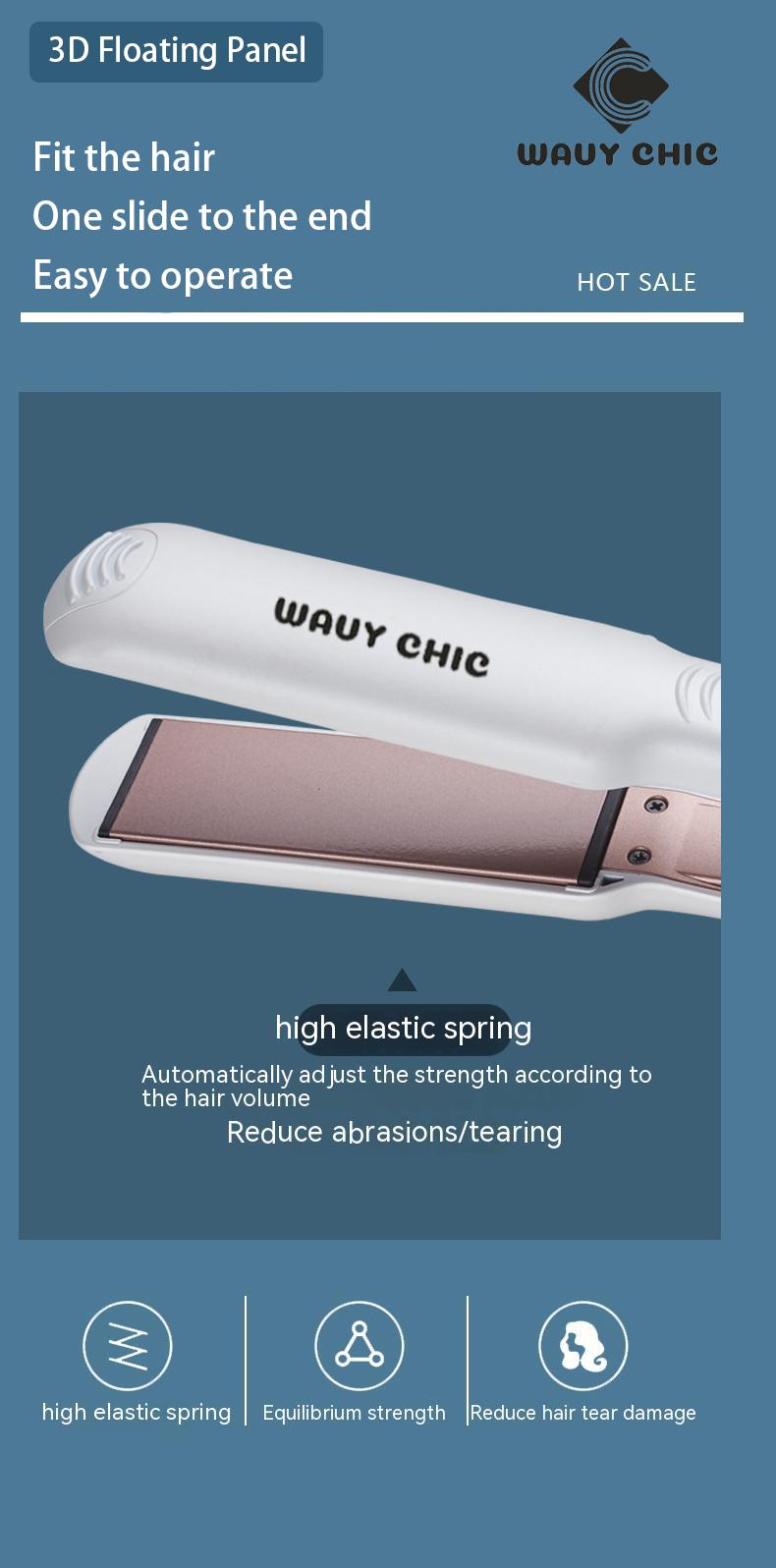 Product Introduction of 【wavy chic】2025 Professional Hair Straightener for Effortless Straightening, Ceramic Hair Straightener, Straight & Curly Styling Tool, 10S Fast Heat up Adjustable Temperature  LCD Display, Portable Splint with Storage Locking, For New Year Gift to Girl 11