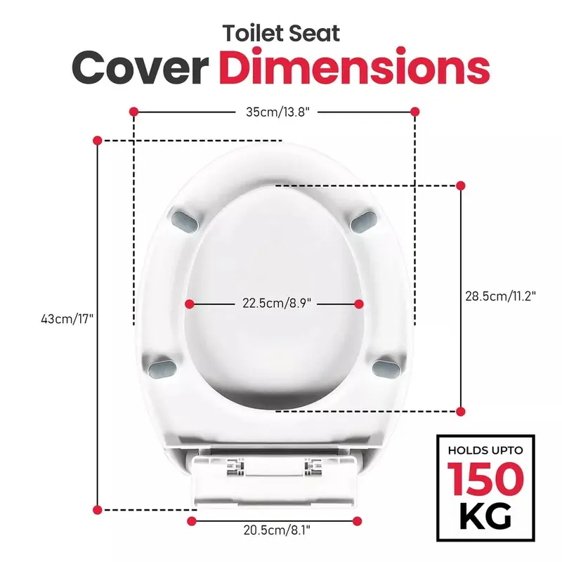 Luxury White Soft Close Bathroom Toilet Seat Anti Slam WC Home Heavy Duty 6