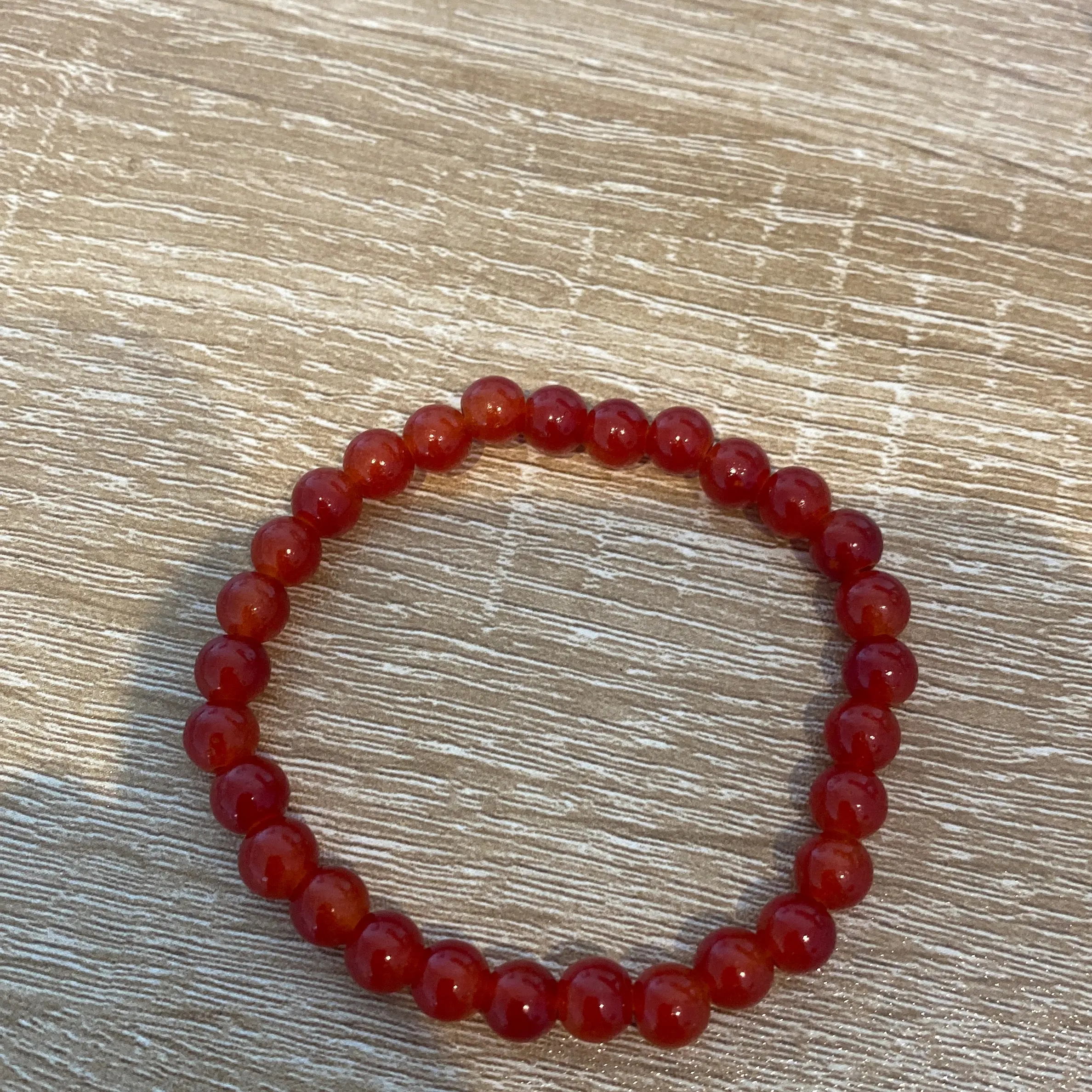 Red glass ball beaded bracelet