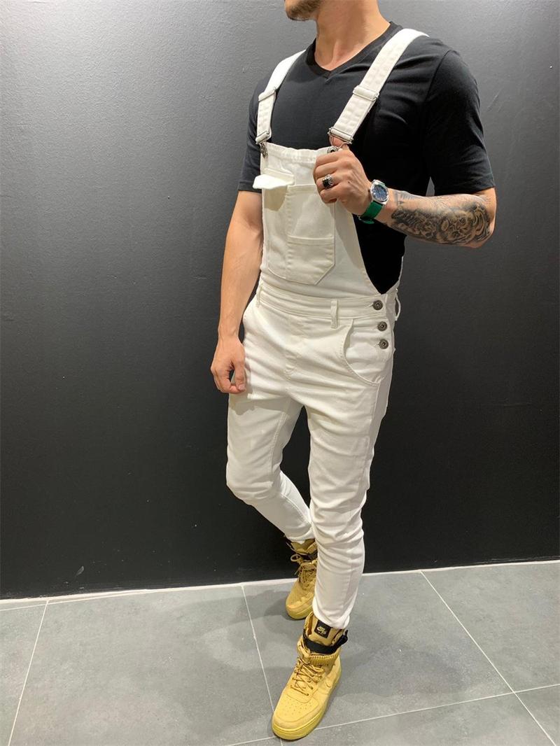 Product Introduction of Camouflage Men's Jumpsuit Multi-pocket Slim Fashion Streetwear Denim Cargo Work Pants Bib Overalls Men High Street Jeans Menswear Trouser 15