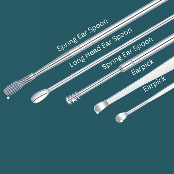 Product Introduction of Portable Stainless Steel Ear Wax Removal Kit, Reusable Ear Cleaning Spoons, Ear Picking Tool cleaner 9