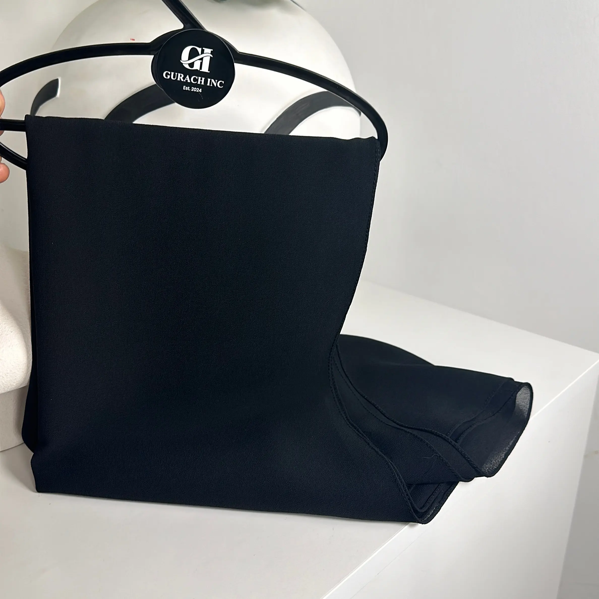 Solid Black Chiffon