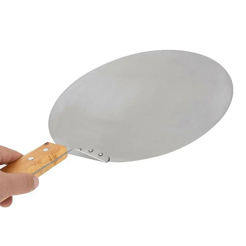 12Inch Stainless Steel Pizza Paddle Peel Bakers BBQ Oven Tray Wooden Handle 8