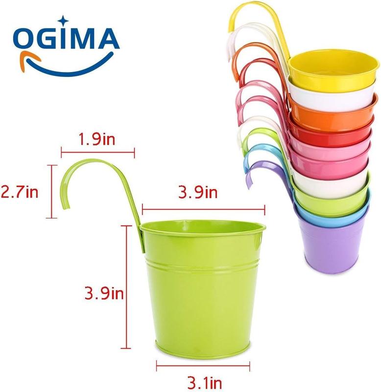 10 x Metal Iron Flower Pot Vase Hanging Balcony Garden Planter Home Decor 4