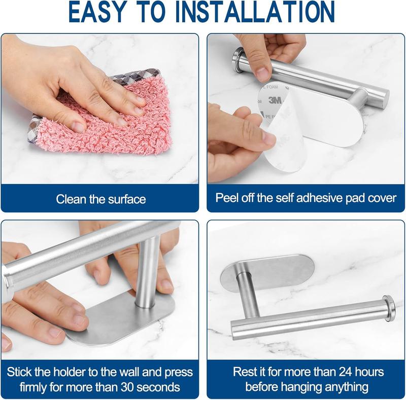 Stainless Steel Toilet Roll Holder Wall Mounted for Bathroom and Kitchen - Waterproof and Rust Resistant 5