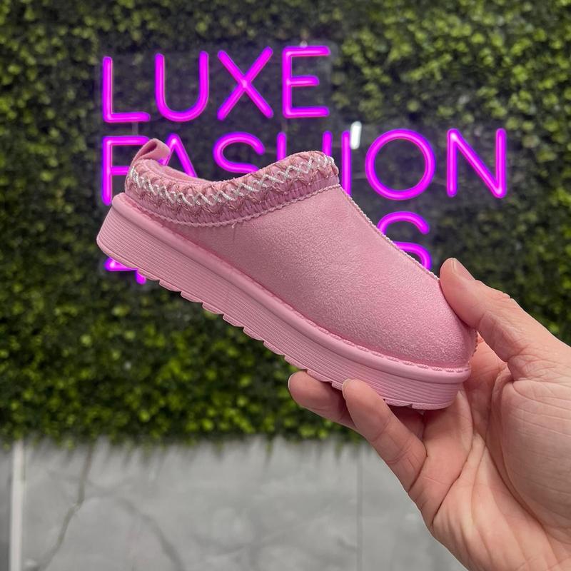 LUXEFASHION4LESS VIRAL CHILDREN’S COMFY FUR LINED CHUNKY PLATFORM SLIPPERS MULES SHOES 0