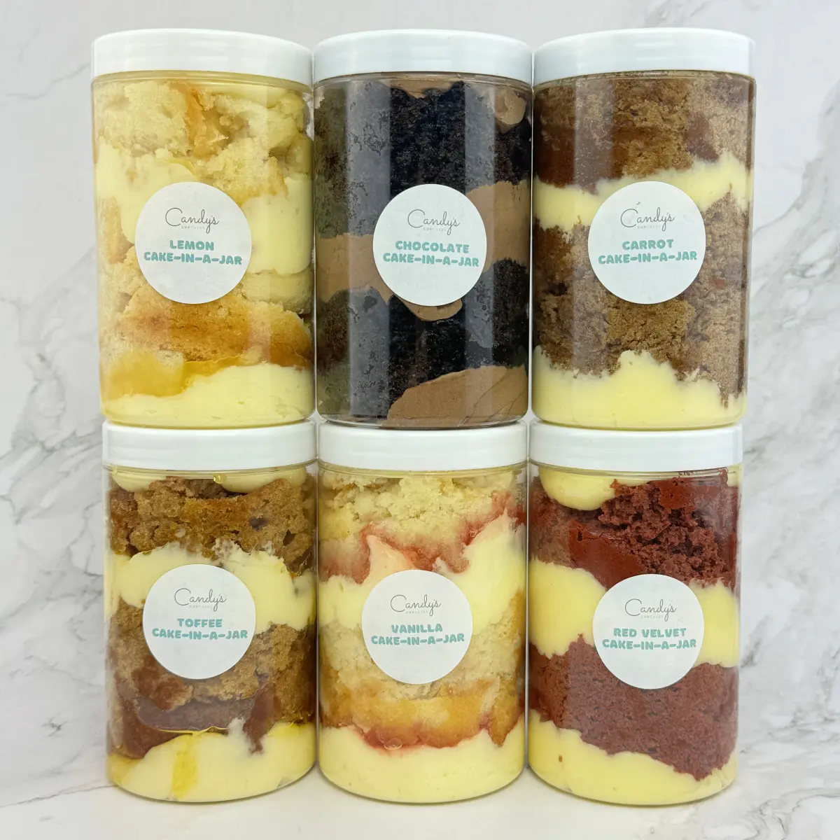 Cake-in-a-Jar Classics (Choice of 6 Flavours) by Candy's Cupcakes