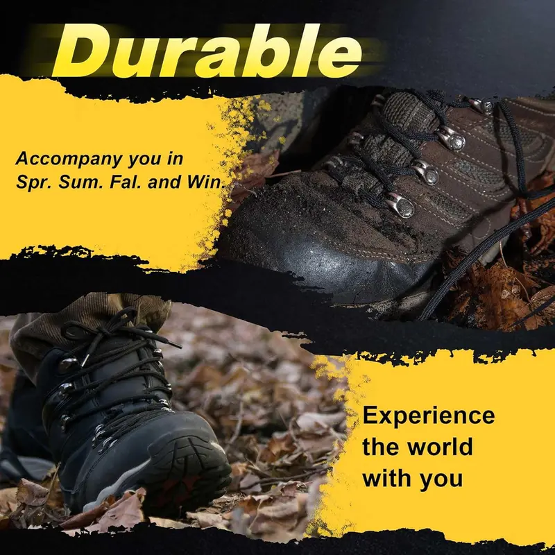 Round Boots Shoelace, 4mm Diameter Outdoor Work & Hiking Boots Shoe Laces, Premium Round Shoelaces for Trainers Shoes Footwear Comfort 4