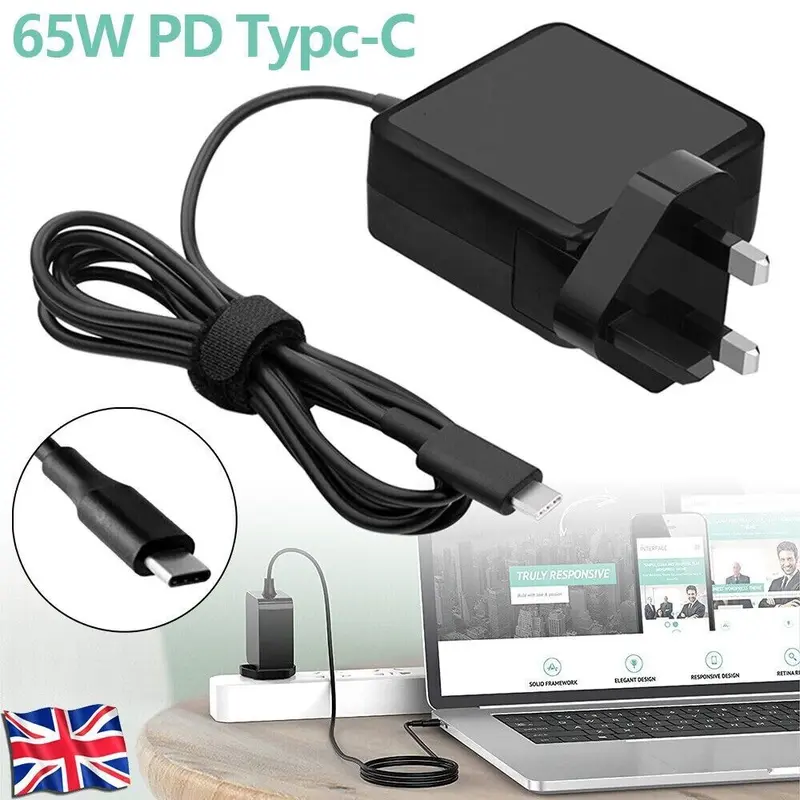 New 65W USB C Type-C Adapter Charger for DELL,HP,ASUS,Lenovo,Huawei,Acer Laptop 0
