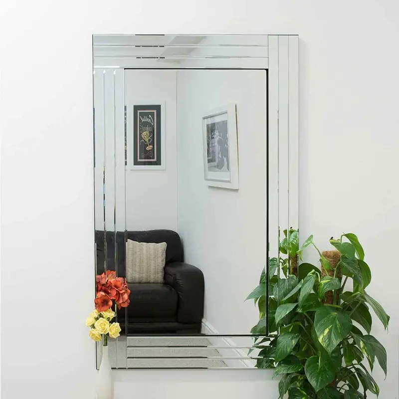 Wall Mounted Mirror Flat Mirror House decor Elegant Smooth Rectangle Room Durable 1