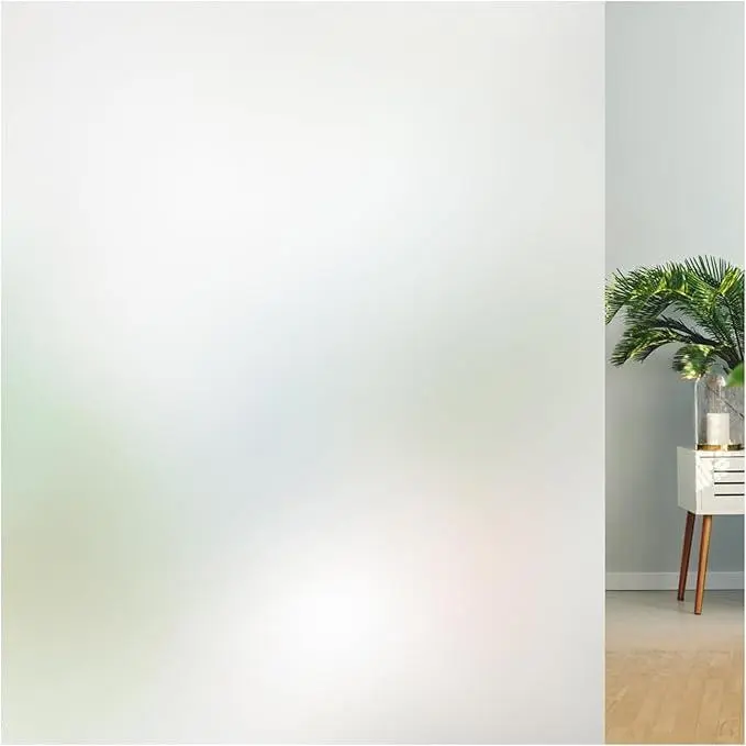 Frosted Window Film Privacy for Glass Windows, Self-Adhesive Window frosting Films Static Cling, No Glue Opaque Window Film Anti-UV