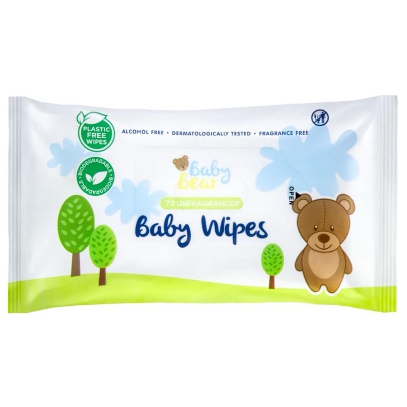 Baby Bear Baby Wipes 72pk - Fragranced, Gentle and Absorbent 1