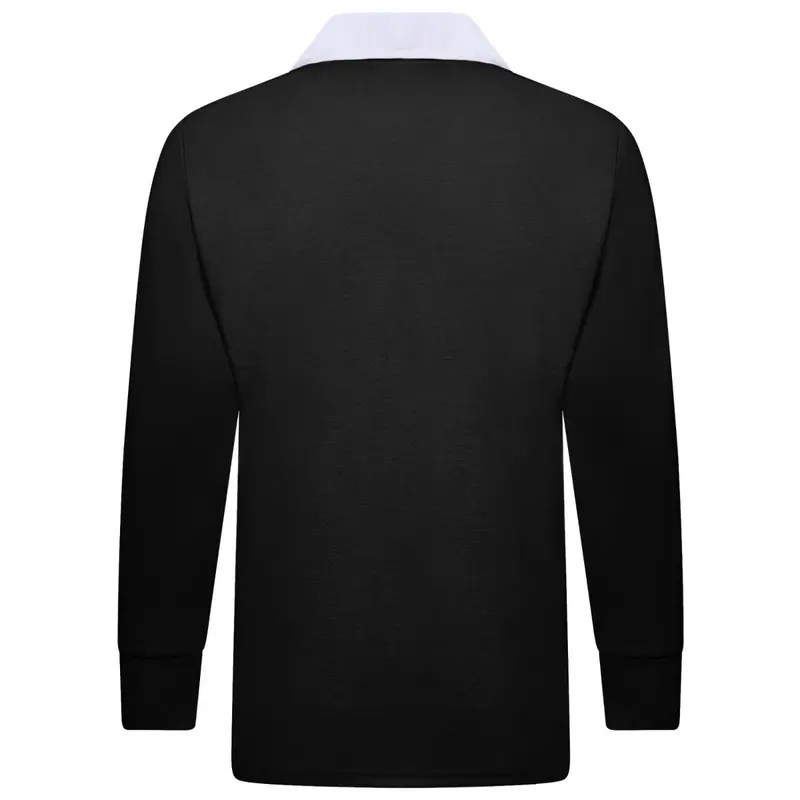 Men’s Plain Rugby Long Sleeve Sport Jersey  Embroidered Logo 5