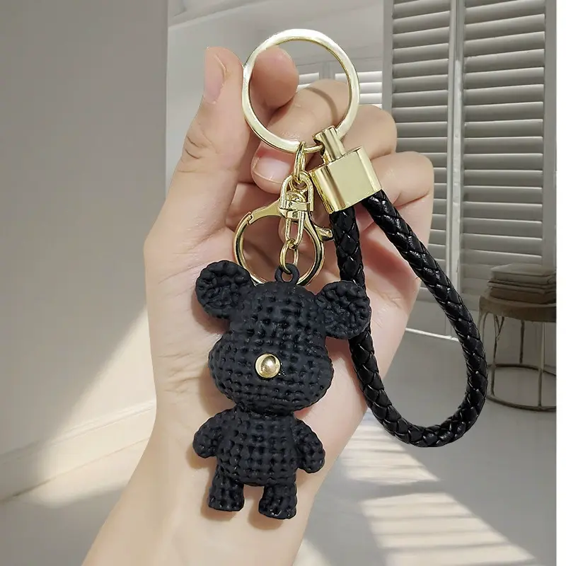 Black cute bear pendant keychain gift