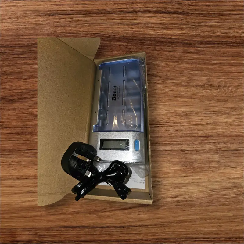 BONAI LCD Rechargeable Battery Charger For C, D, AA, AAA Battery (Ni-Mh or Ni-Cd) and 9V Battery (Ni-Mh or Li-ion) - LCD Universal Battery Charger With Discharge Function Batteries Charging Phone Smartphone Metal 1