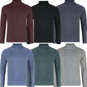 Mens Long Sleeve Cotton Blend Top Roll Polo Turtle Neck T Shirt Jumper Golf Top Menswear Soft