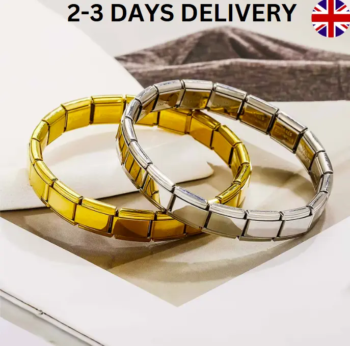 Italian Charm Bracelet- 2 PCS 9mm  DIFFERENT COLOURS Nomination Bracelets, unisex Nomination Bracelet, Stainless Steel Elastic Bracelet, Personalized Titanium Steel Bracelet, Gift For Friends gifts nomination  bracelets kandi  bracelet di  bracelet 0