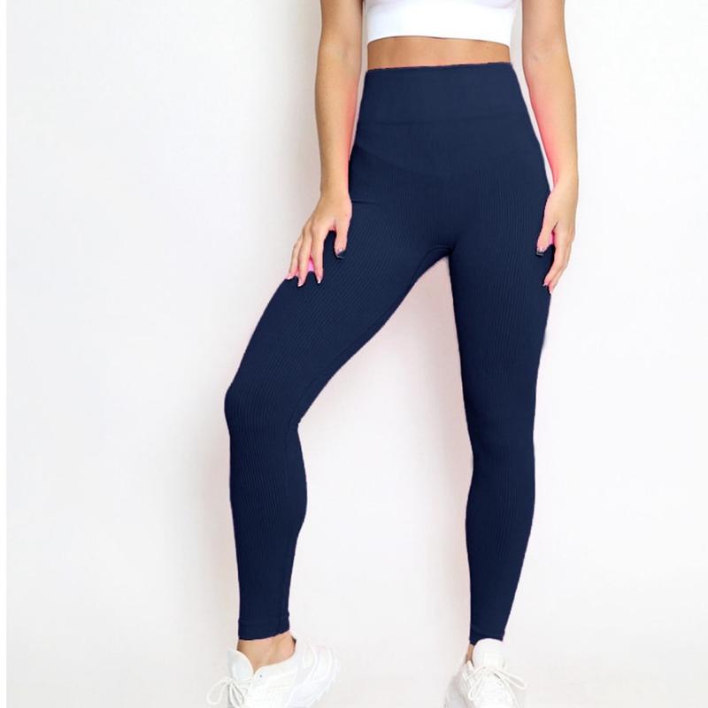 Women’s Ribbed high waist Sports leggings, stylish outerwear, Pants for Gym workout, Ribbed Leggings jigging leggings  pockets 2