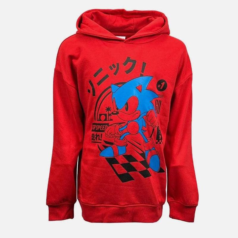 Boys Girls Sonic The Hedgehog Red Hoodie Hoody Sweatshirt Jumper Age 5 - 11 Years 0