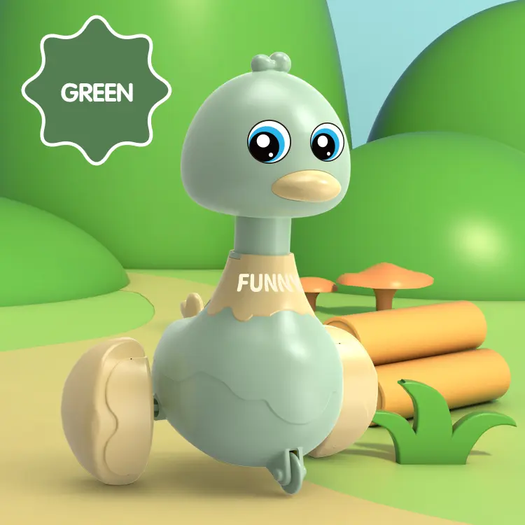 Baby Toy Swing Duck Toy Cartoon Press Vehicles Glide Animal Inertia Pull Back Cars Early Education Toys for Toddlers Boys Girls 7