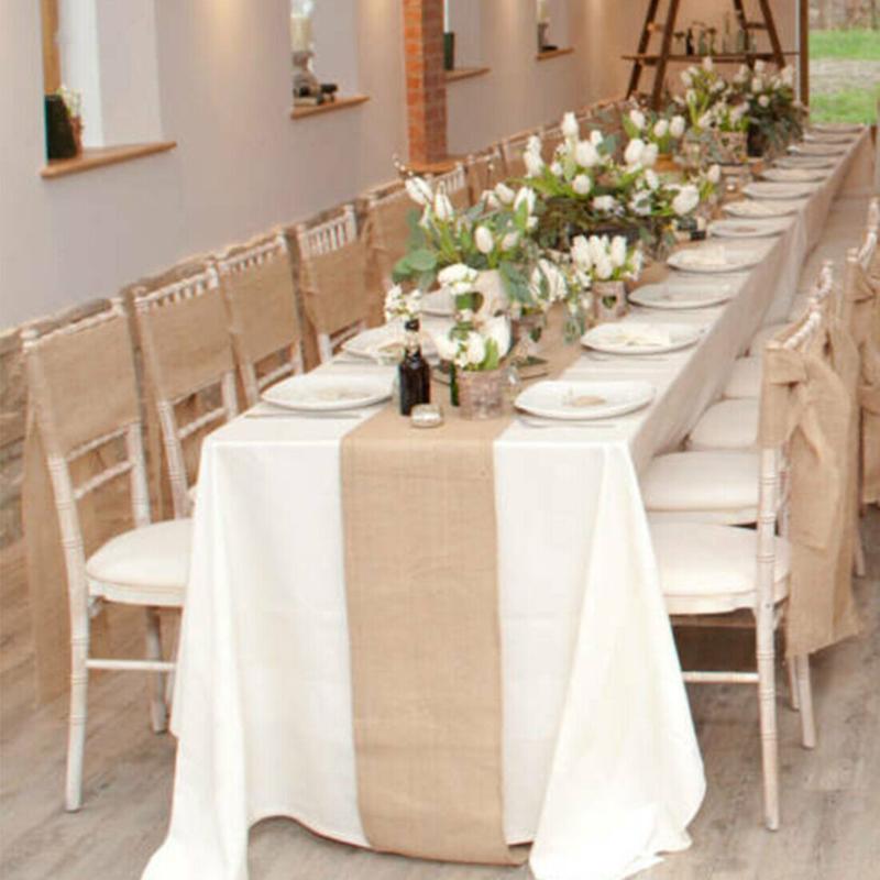 10Mx30CM Hessian Table Runners Hessian Roll Fabric Burlap Jute Rustic Wedding UK 4