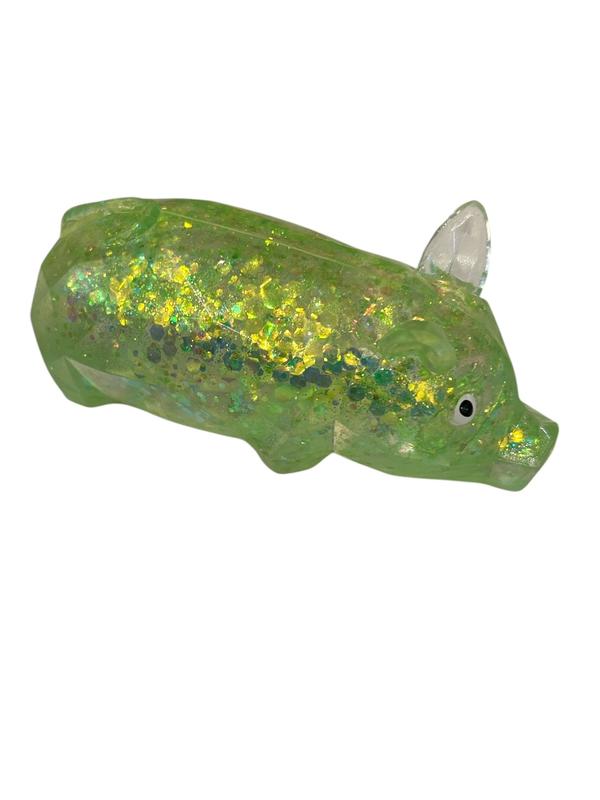 Glittery Pig  - Sugar filled -Squeeze Me - Squish Me - Random colour selected - Slowly oozes back to shape 4