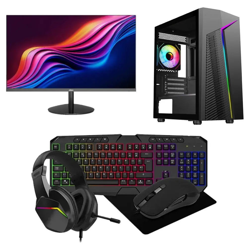 Ryzen 5 5600G Starter Bundle (5600G 16GB Gaming PC, 100Hz Monitor, Gaming Keyboard Mouse & Headset)