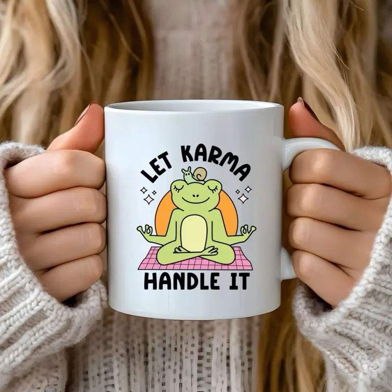 Karma Design 11oz Coffee/Tea Mug for Hot Beverages - Drinkware, Cup Ceramic