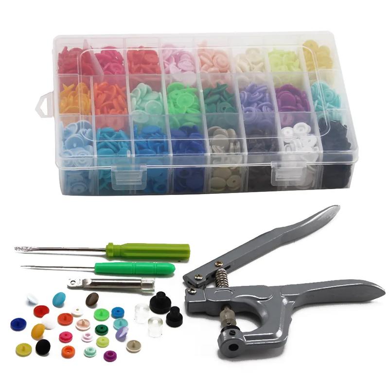 360pcs 24 Colours T5 Plastic Buttons Stubs Fastener KAM Snaps Snap Pliers Plastic Snap Buttons Fasteners for Sewing, Clothing,Diaper, Bibs and Crafting DIY Clothing 3