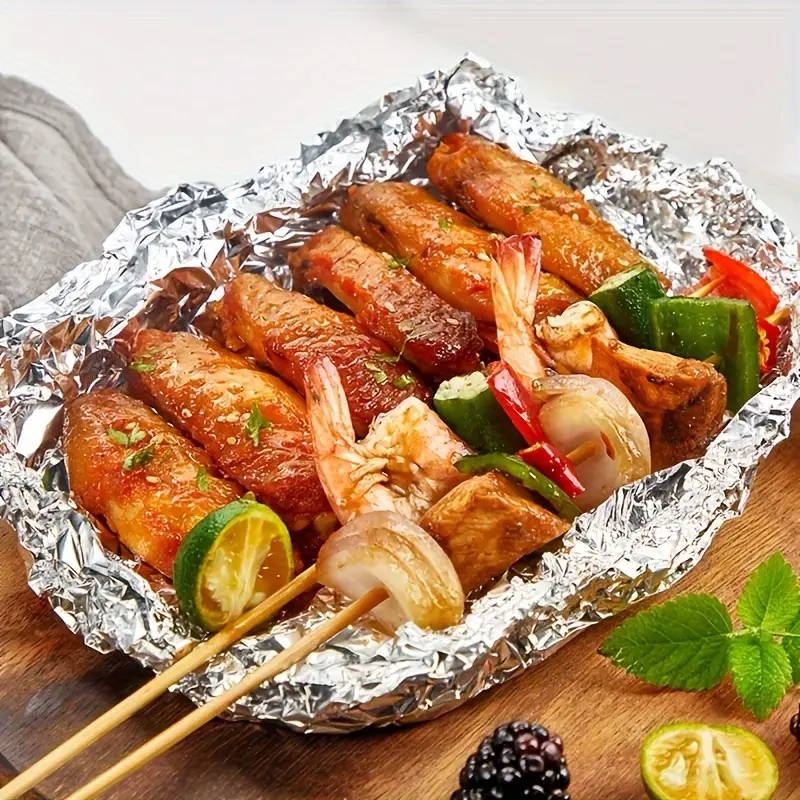 393.7 Inch Heavy Duty Aluminum Foil Roll - Disposable, Portable, High-Temperature Resistant Food Wrapping Paper for Grilling, Baking, Picnic, Kitchen 7