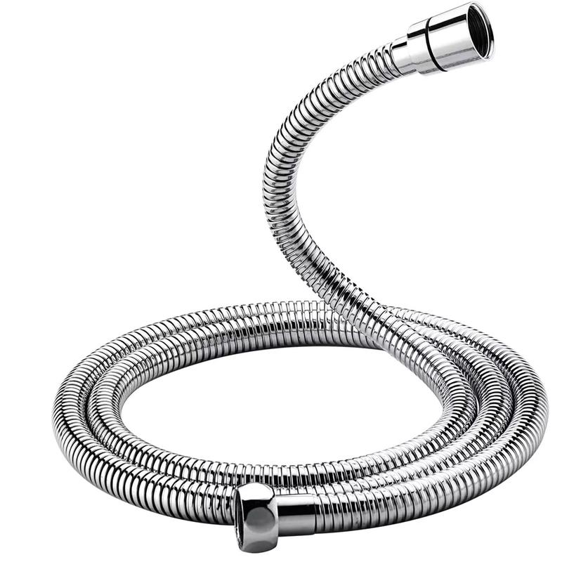 Stainless Steel Long Shower Hose for Bath Taps with 2 Washers, 1.75m (69”) - Bathroom Fixture 0