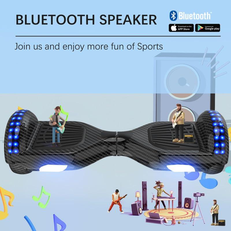 Hoverboard, 6.5"  Hoverboard with LED Lights/Bluetooth , For Adults and Kids 4