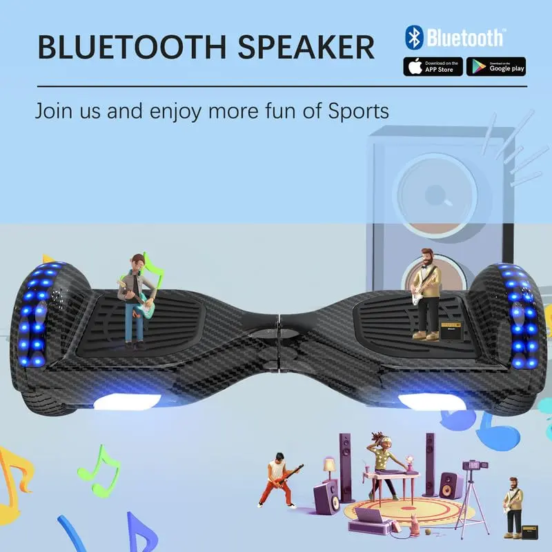 Hoverboard, 6.5"  Hoverboard with LED Lights/Bluetooth , For Adults and Kids 3
