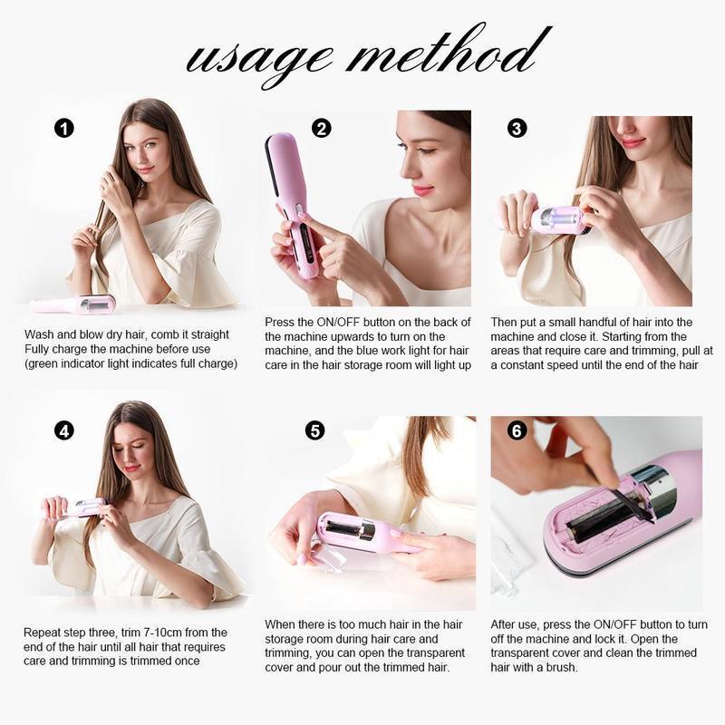 Automatic Hair Split End Trimmer Device, Cordless Hair Cutting Tool For Dry, Damaged & Brittle Split Ends Removal, Suitable For Men And Women, Hair care Salon Equipment 6