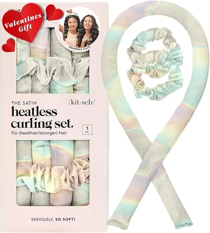 Heatless Curling Rod Headband - Set of Heatless Curlers (SunsetTieDye) for Haircare 1