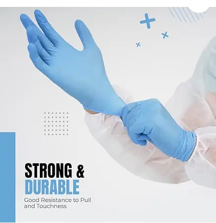 Professional Nitrile Powder Free Multi-Purpose Gloves, Disposable, Extra Strong - Box of 100 - Blue - Medium Cleaning 1